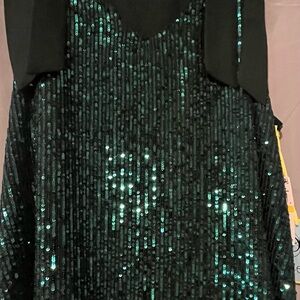 CeCe’s Sequined Bow-Strap V-Neck Tank Top